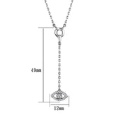 Alamode Rhodium Brass Necklace with AAA Grade CZ in Clear - Alamode - Flyclothing LLC