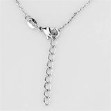 Alamode Rhodium Brass Necklace with AAA Grade CZ in Clear - Alamode - Flyclothing LLC
