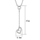 Alamode Rhodium Brass Necklace with AAA Grade CZ in Clear - Alamode - Flyclothing LLC