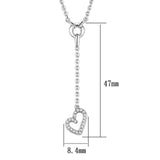 Alamode Rhodium Brass Necklace with AAA Grade CZ in Clear - Alamode