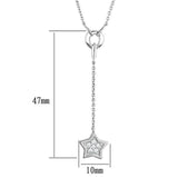 Alamode Rhodium Brass Necklace with AAA Grade CZ in Clear - Alamode - Flyclothing LLC