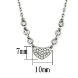 Alamode Rhodium Brass Necklace with AAA Grade CZ in Clear - Alamode