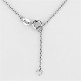 Alamode Rhodium Brass Necklace with AAA Grade CZ in Clear - Alamode