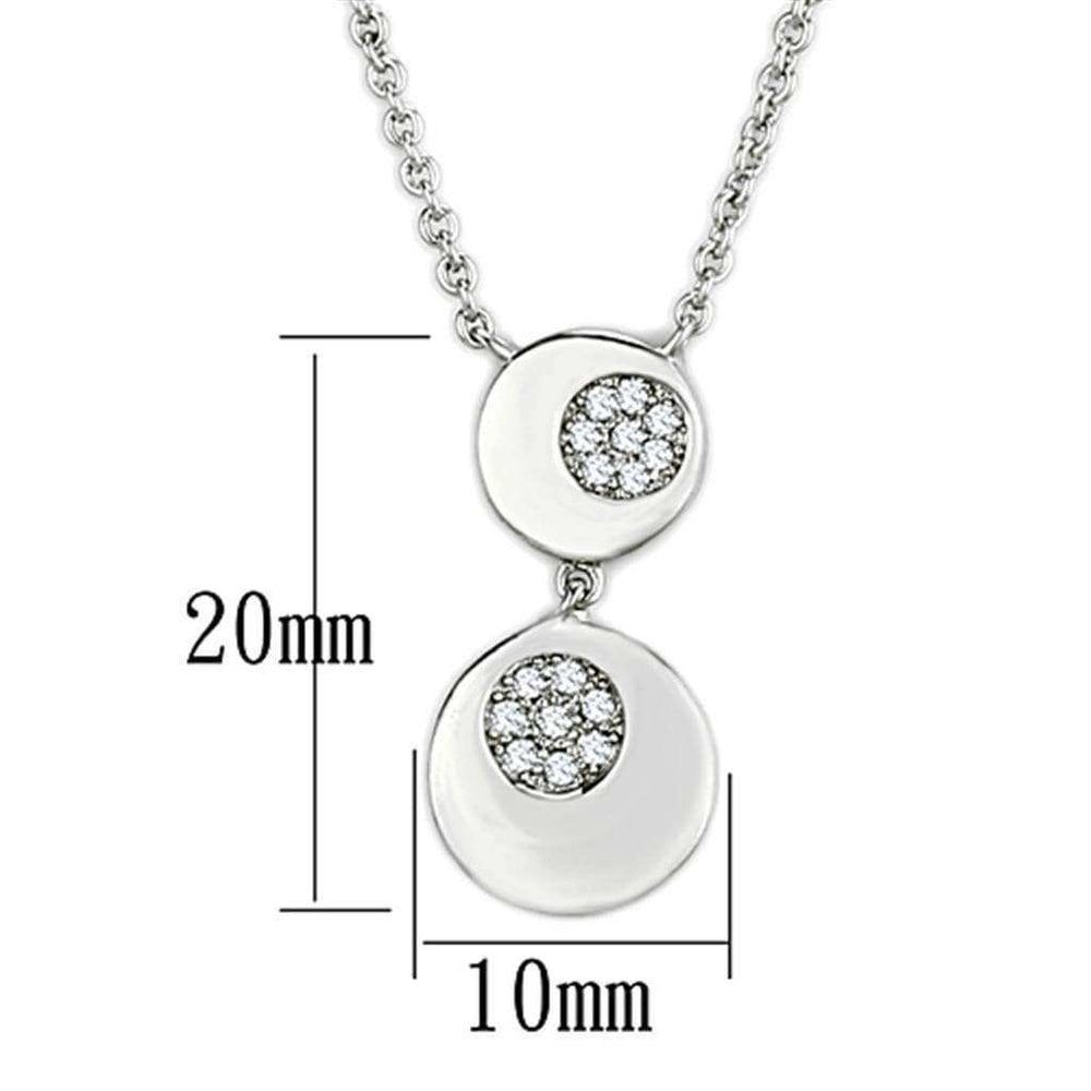 Alamode Rhodium Brass Necklace with AAA Grade CZ in Clear - Alamode - Flyclothing LLC