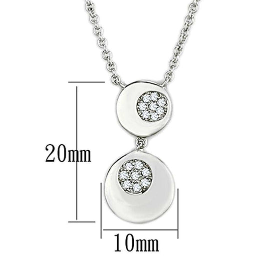 Alamode Rhodium Brass Necklace with AAA Grade CZ in Clear - Alamode - Flyclothing LLC
