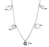 Alamode Rhodium Brass Necklace with AAA Grade CZ in Montana - Alamode