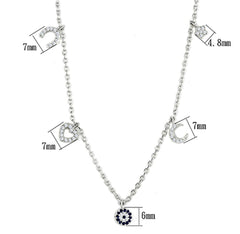 Alamode Rhodium Brass Necklace with AAA Grade CZ in Montana - Flyclothing LLC