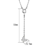 Alamode Rhodium Brass Necklace with AAA Grade CZ in Clear - Alamode