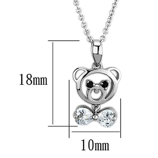 Alamode Rhodium Brass Necklace with AAA Grade CZ in Clear - Alamode - Flyclothing LLC