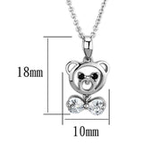 Alamode Rhodium Brass Necklace with AAA Grade CZ in Clear - Alamode