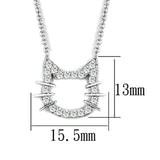 Alamode Rhodium Brass Necklace with AAA Grade CZ in Clear - Alamode