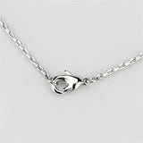 Alamode Rhodium Brass Necklace with AAA Grade CZ in Clear - Alamode - Flyclothing LLC