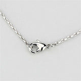 Alamode Rhodium Brass Necklace with AAA Grade CZ in Clear - Alamode - Flyclothing LLC