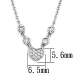 Alamode Rhodium Brass Necklace with AAA Grade CZ in Clear - Alamode