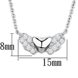 Alamode Rhodium Brass Necklace with AAA Grade CZ in Clear - Alamode