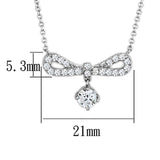 Alamode Rhodium Brass Necklace with AAA Grade CZ in Clear - Alamode