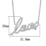 Alamode Rhodium Brass Necklace with AAA Grade CZ in Clear - Alamode