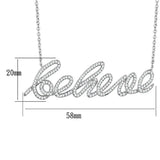 Alamode Rhodium Brass Necklace with AAA Grade CZ in Clear - Alamode - Flyclothing LLC