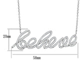 Alamode Rhodium Brass Necklace with AAA Grade CZ in Clear - Alamode