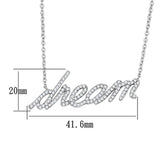 Alamode Rhodium Brass Necklace with AAA Grade CZ in Clear - Alamode