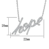 Alamode Rhodium Brass Necklace with AAA Grade CZ in Clear - Alamode - Flyclothing LLC