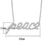 Alamode Rhodium Brass Necklace with AAA Grade CZ in Clear - Alamode - Flyclothing LLC