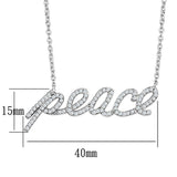 Alamode Rhodium Brass Necklace with AAA Grade CZ in Clear - Alamode