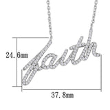 Alamode Rhodium Brass Necklace with AAA Grade CZ in Clear - Alamode