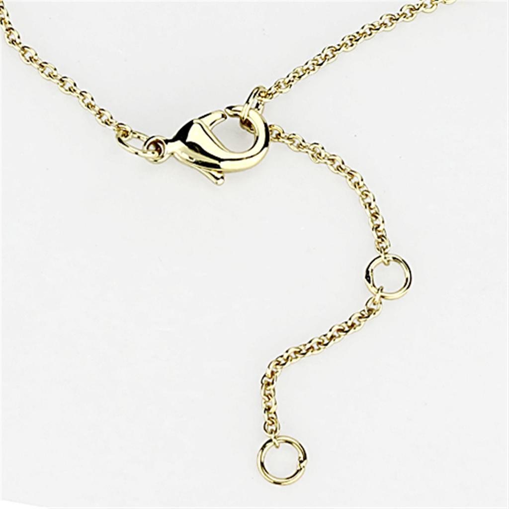 Alamode Gold+Rhodium Brass Necklace with AAA Grade CZ in Clear - Flyclothing LLC