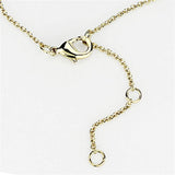 Alamode Gold+Rhodium Brass Necklace with AAA Grade CZ in Clear - Alamode