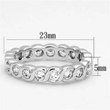Alamode Rhodium Brass Ring with AAA Grade CZ in Clear - Alamode - Flyclothing LLC