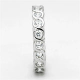 Alamode Rhodium Brass Ring with AAA Grade CZ in Clear - Alamode - Flyclothing LLC