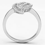 Alamode Rhodium Brass Ring with AAA Grade CZ in Clear - Alamode - Flyclothing LLC