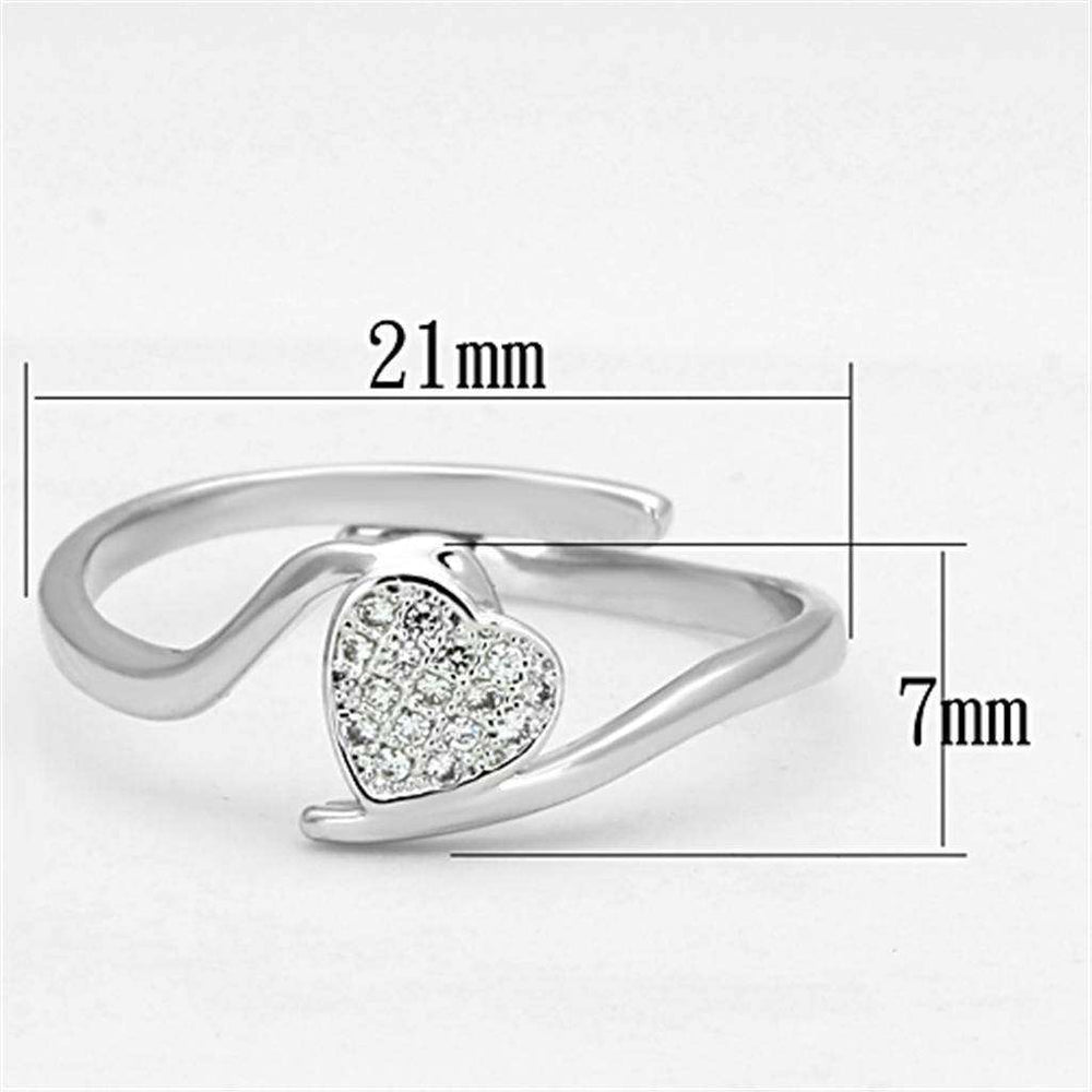 Alamode Rhodium Brass Ring with AAA Grade CZ in Clear - Alamode - Flyclothing LLC