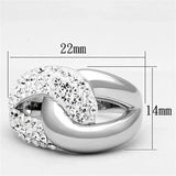 Alamode Rhodium Brass Ring with Top Grade Crystal in Clear - Alamode - Flyclothing LLC