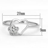 Alamode Rhodium Brass Ring with AAA Grade CZ in Clear - Alamode - Flyclothing LLC