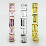 Alamode Tricolor Brass Ring with AAA Grade CZ in Multi Color - Alamode