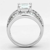 Alamode Rhodium Brass Ring with AAA Grade CZ in Clear - Alamode - Flyclothing LLC