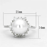 Alamode Rhodium Brass Ring with Synthetic Pearl in White - Alamode - Flyclothing LLC