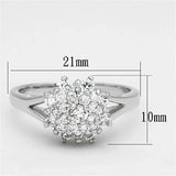 Alamode Rhodium Brass Ring with AAA Grade CZ in Clear - Alamode - Flyclothing LLC