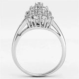 Alamode Rhodium Brass Ring with AAA Grade CZ in Clear - Alamode - Flyclothing LLC