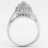 Alamode Rhodium Brass Ring with AAA Grade CZ in Clear - Alamode