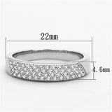 Alamode Rhodium Brass Ring with AAA Grade CZ in Clear - Alamode