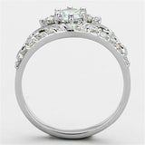 Alamode Rhodium Brass Ring with Top Grade Crystal in Clear - Alamode
