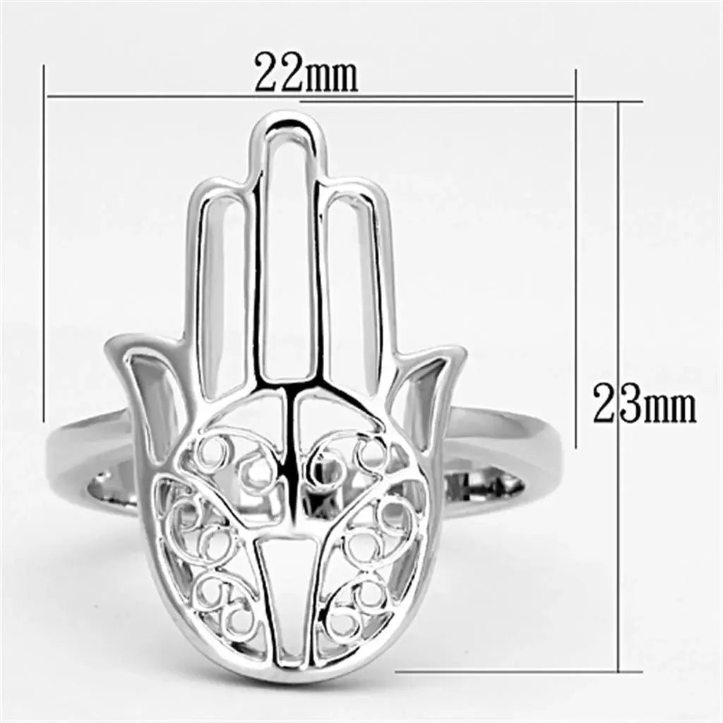 Alamode Rhodium Brass Ring with No Stone - Alamode - Flyclothing LLC