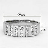 Alamode Rhodium Brass Ring with AAA Grade CZ in Clear - Alamode
