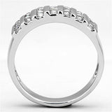 Alamode Rhodium Brass Ring with AAA Grade CZ in Clear - Alamode