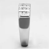 Alamode Rhodium Brass Ring with AAA Grade CZ in Clear - Alamode