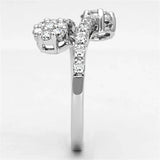 Alamode Rhodium Brass Ring with AAA Grade CZ in Clear - Alamode - Flyclothing LLC