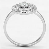 Alamode Rhodium Brass Ring with AAA Grade CZ in Clear - Alamode